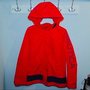Nautica Red & Navy Raincoat with Hoodie